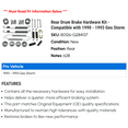 thumbnail image 2 of Rear Drum Brake Hardware Kit - Compatible with 1990 - 1993 Geo Storm 1991 1992, 2 of 2