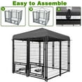 thumbnail image 5 of Pefilos 8-Panel Dog Kennel Heavy Duty Metal Dog Playpen, Pet Puppy Playpen with Rotating Feeding Door, Outdoor Backyard Dog Fence, Gray, 5 of 7