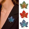 thumbnail image 2 of Visland Maple Leaf Brooch Colored Rhinestone Enamel Thanksgiving Brooch Festive Autumn Inspired Design Lapel Badge, 2 of 8