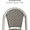 thumbnail image 3 of PURPLE LEAF Dining Chair Set of 2 Outdoor Dining Chairs French Hand-Woven Wicker White Print Finish Armless Chairs for Patio Porch Garden Indoor, Colorful, 3 of 7