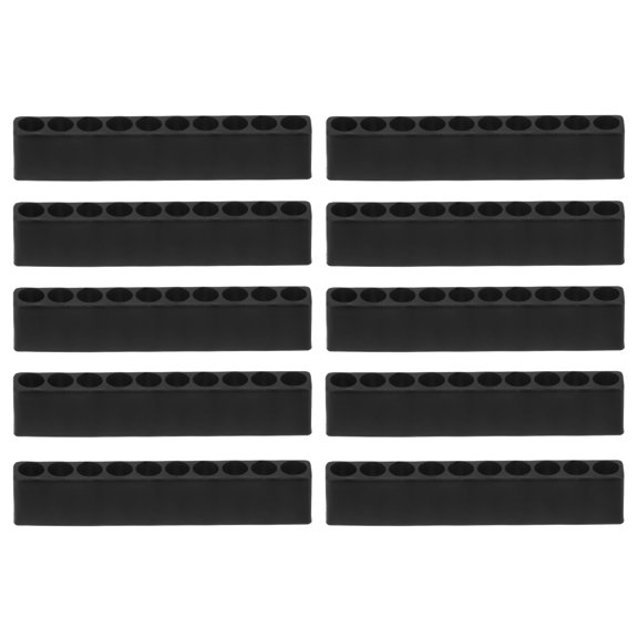 Uxcell 10 piezas organizador de soporte para puntas de destornillador 10 agujeros caja de almacenamiento de plástico para cualquier puntas de metal de 1/4"