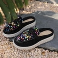 thumbnail image 6 of KIJBLAE Women's Bohemian Sequin Closed Toe Mule Flats, Slip On Trendy Comfortable Casual Flat Shoes Multicolor 36, 6 of 9