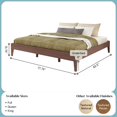 thumbnail image 2 of Now Furniture King Bed Frame, Wooden Platform Bed, Textured Dark Brown, 2 of 7