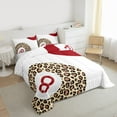 thumbnail image 3 of jejeloiu Leopard Peint Billiard Bedding Comforter Set,Ball Sport Game Twin Comforter Sets,Red Brown White Bedding Set For Boys Teens,Super Cozy Room Decor Reversible,2-Piece, 3 of 8