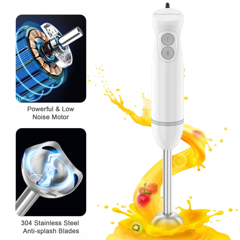 Bonsenkitchen 300W 2-Speed Immersion Hand Blender White photo 5