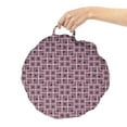 thumbnail image 2 of Abstract Round Floor Cushion with Handle, Continuous Composition Cubes Geometric Elements in Violet Tones Print, Pillow for Living Room & Dorms, 18" Round, Dark Purple Grey Blush, by Ambesonne, 2 of 4