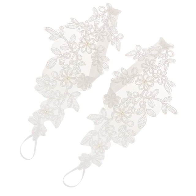 Zapatos de Boda Zulema Tobilleras de encaje nupcial color Blanco Talla única
