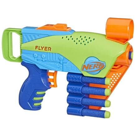 Nerf Elite Junior Flyer Foam Kids Toy Blaster with 5 Darts, Only At Walmart