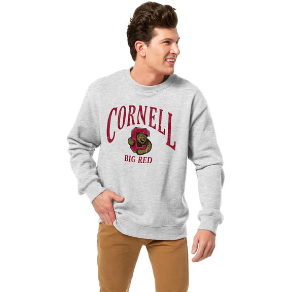 Men's-League Collegiate Wear Heather Gray Cornell Big Red Essentials 2.0 Pullover Sweatshirt