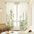 thumbnail image 2 of WNOOHIY Wildflower Green Leaves Plant Floral Light-filtering Curtains,39.5" × 87", Set of 2 Panels, 2 of 7