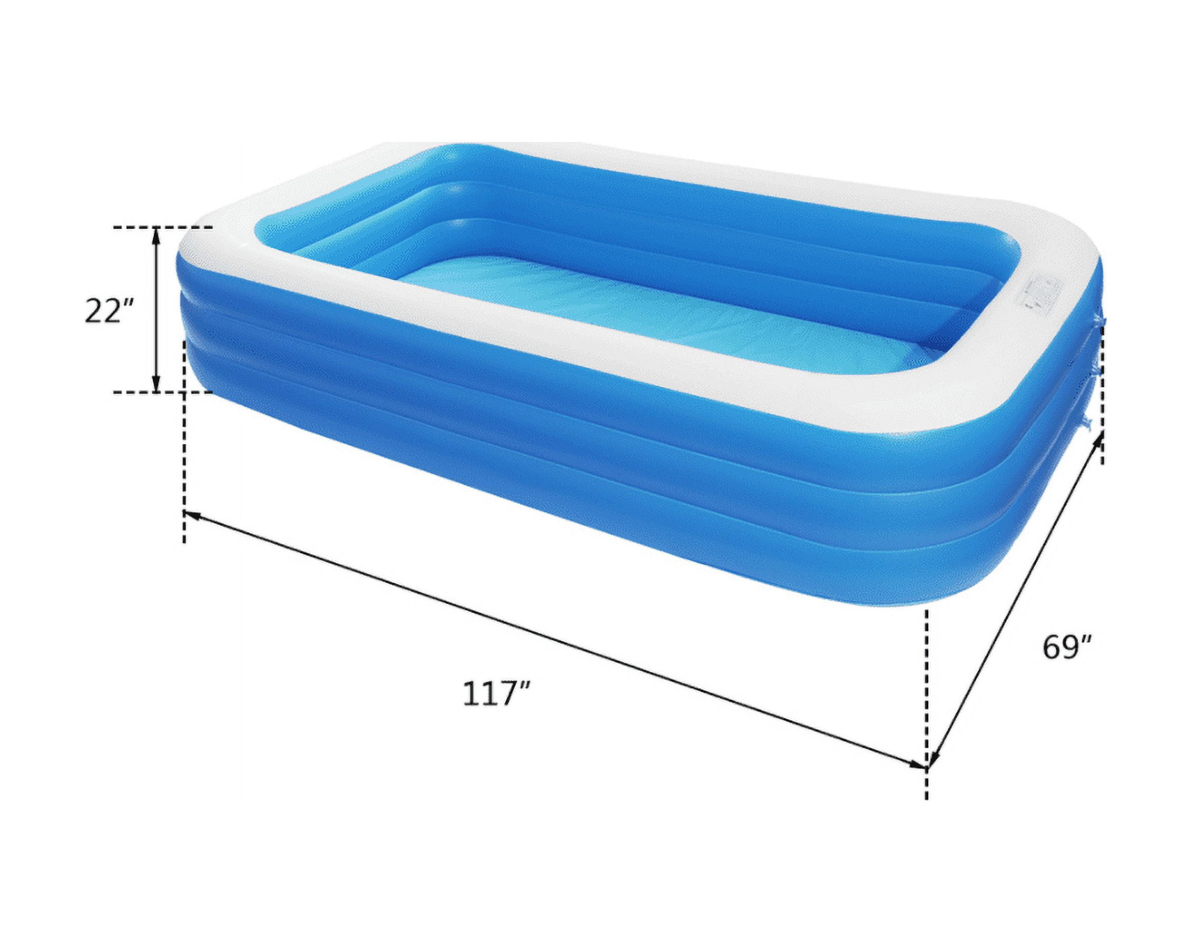 Pool 10ft by 6ft by 2.5ft made with Quality Extra Thick and Durable Material Inflatable for Kids and Adults Backyard Summer Fun Ideas for All