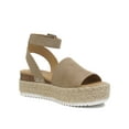 thumbnail image 2 of Soda Topic Open Toe Buckle Ankle Strap Espadrilles Flatform Wedge Casual Sandal, 2 of 5