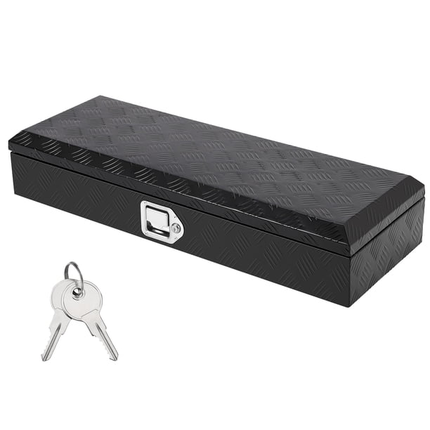 Aluminum heavy - duty truck tool box con handle y lock, waterproof, para pickup trucks, negra