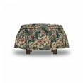 thumbnail image 4 of Tropical Ottoman Cover, Detailed Exotic Flowers, 2 Piece Slipcover Set with Ruffle Skirt for Square Round Cube Footstool Decorative Home Accent, Standard Size, Multicolor, by Ambesonne, 4 of 5