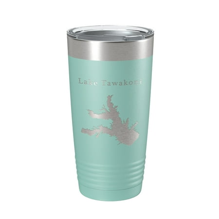 

Lake Tawakoni Map Tumbler Travel Mug Insulated Laser Engraved Coffee Cup Texas 20 oz Teal
