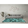 thumbnail image 3 of Ahgly Company Indoor Square Abstract Light Blue Contemporary Area Rugs, 6' Square, 3 of 4