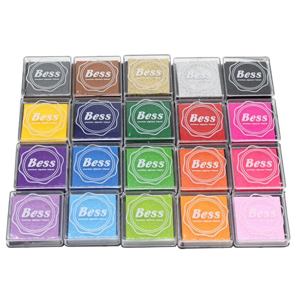 1 Set 20 Colors Finger Ink Pad Stamp Pad DIY Craft Stamp Pad Rubber ...
