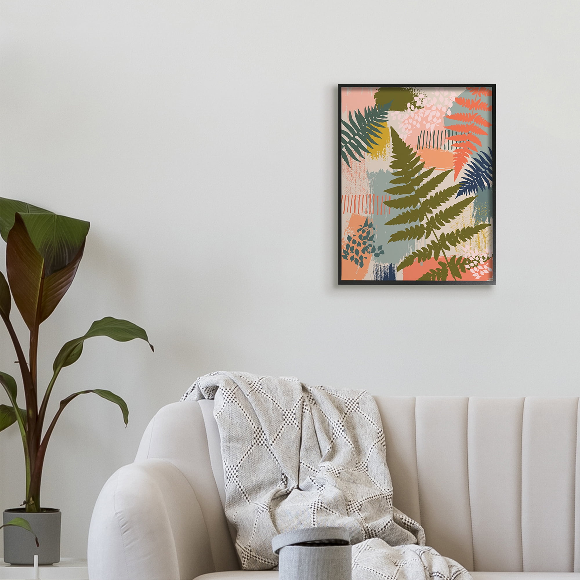Industries Organic Forest Ferns Paintbrush Stroke Pattern 16 in x 20 in Framed Painting Art Prints, by Stupell Home Décor