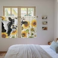 thumbnail image 3 of Yellow Sunflowers Kitchen Curtains 45 Inch Length, Country Cow Flower Butterfly Farmhouse Cream Tiers Curtains for Bathroom Bedroom Cafe, Light Filtering Window Treatment Drapes 2 Panels 42"Wx45"L, 3 of 8