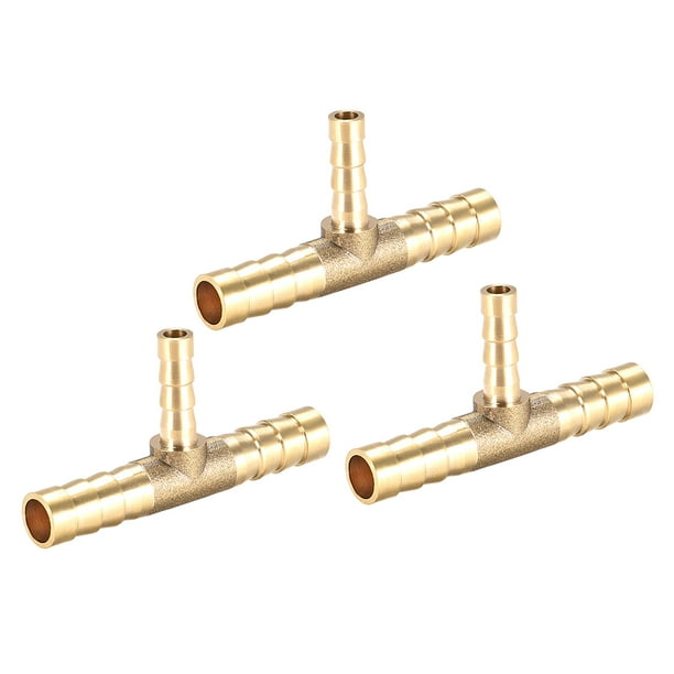 8mm x 5mm x 8mm Brass Hose Reducer Barb Fitting Tee TShaped 3 Way