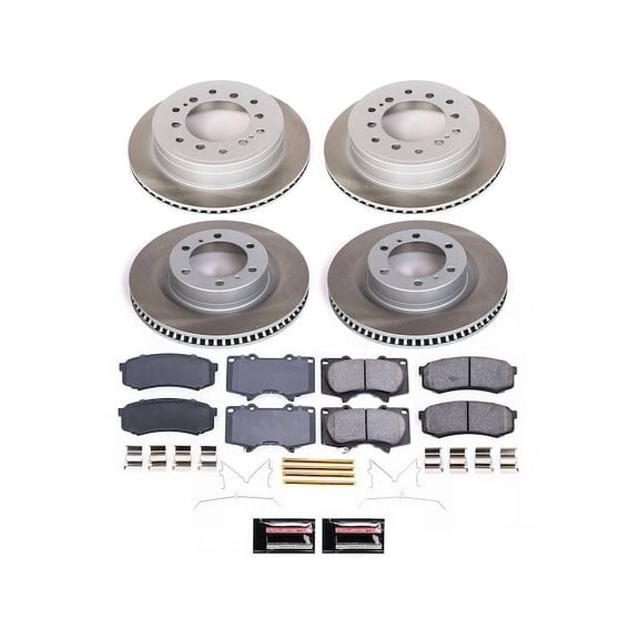 Front and Rear Brake Pad and Rotor Kit - Compatible with 2010 - 2024 Toyota 4Runner - Power Stop