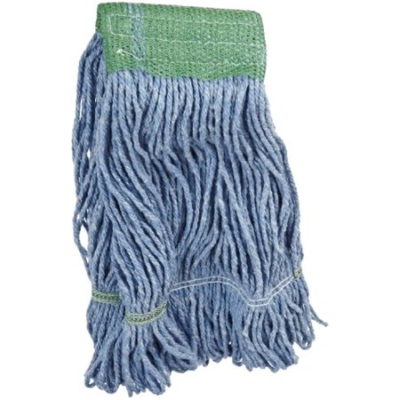 Impact L270md Cotton/Synthetic Blend Saddle-Type Looped-End Wet Mop With Tailband, Medium, Blue/Green Tailband (Case Of 12)