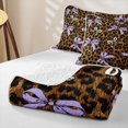 thumbnail image 4 of Manfei Purple Ribbon Bow Tie Twin Quilt Set for Girls Female,Teens Vintage Leopard Print Twin Coverlet Set, 4 of 7