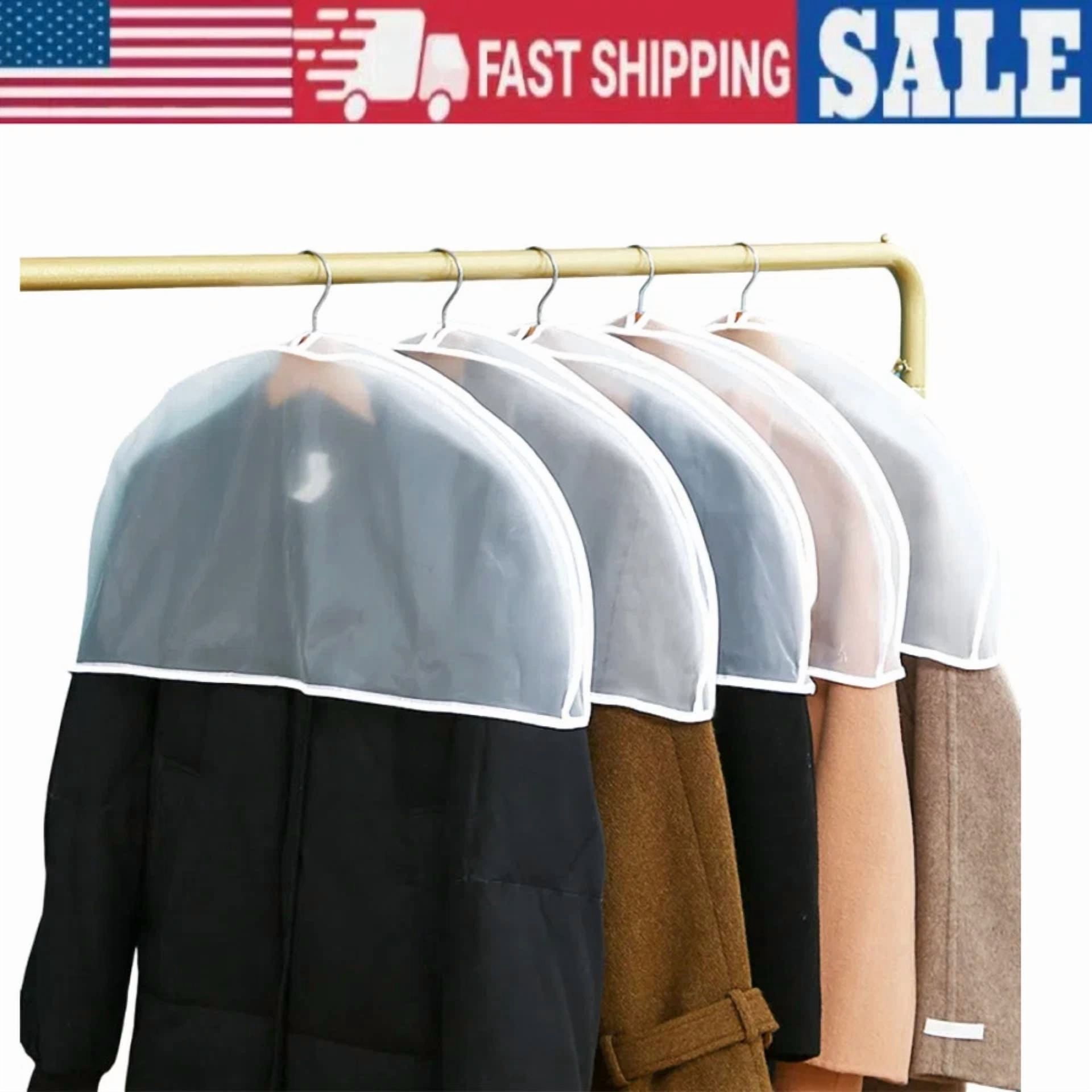 FLINT- Garment Bags For Hanging Clothes, 6 Pcs All Clea Garment Bag, Plastic Dustproof