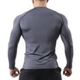 thumbnail image 5 of Fnooota Workout Tops for Men, Stretch Gym Long Sleeve Quick-dry Activewear Clothing Gray Size S-3XL, 5 of 5