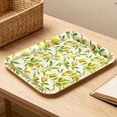 thumbnail image 5 of Howayme Melamine Plastic Serving Tray, 12.9"x9.6" Large Shatterproof Decorative Food Tray for Restaurant, Parties, Kitchen & Outdoor Use, Lemon Leaves Pattern, 5 of 6