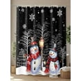 thumbnail image 4 of Black Christmas Shower Curtain Set, Waterproof Shower Curtains for Bathroom, Winter Snowman Xmas Tree Snowflake Washable Fabric Cloth Bath Curtain for Bathtub Decoration with Hooks 48x72 Inches, 4 of 6