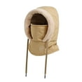 thumbnail image 1 of Pasamontañas de esquí con capucha, calentador de cuello, gorro de forro polar, térmico, poliéster, transpirable, resistente al viento Niños caqui, 1 of 9