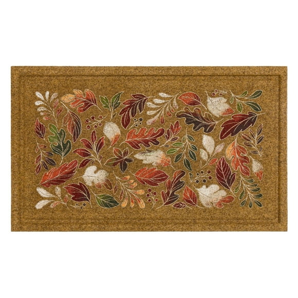 Mohawk Home Leaf Jubilee Faux Coir Polyester Doormat, Multi, 18" x 30"