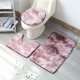 thumbnail image 1 of Nvzi Juego de 5 alfombrillas de baño de tres piezas con estampado tie-dye, juego de tres alfombrillas de baño absorbentes, limpiables y reutilizables para ducha (fucsia)., 1 of 5