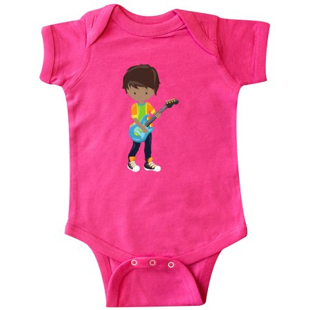 

Inktastic African American Boy Rock Boy Boy Playing Guitar Gift Baby Boy Bodysuit