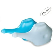 SoulGenie QwikFlo Light-Weight Neti Pot - Nasal Irrigator - (2 Pieces (1 White, 1 Blue))