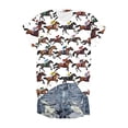 thumbnail image 4 of successthop Tee Shirts Womens White Shirt Horse Rodeo Western Sexy Top Crew Neck T Shirts Short Sleeve Tees Blouse Fitted Apparel, 4 of 4