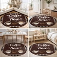 thumbnail image 4 of Round Rugs 5Ft, Coffee Time Round Area Rug Washable Indoor Throw Carpet, Vintage Farmhouse Coffee Beans Black Plaid Soft Non Slip Circle Rug for Cabinet Bathroom Home Decor Aesthetic, 4 of 8