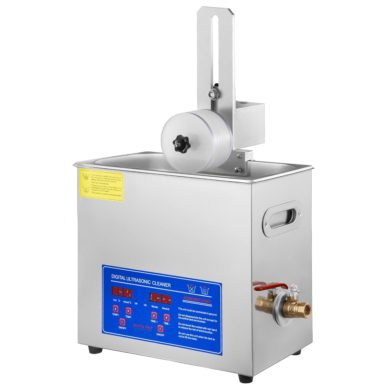 SIHAO 6L 40kHz Ultrasonic Vinyl Cleaner 7-12 Inch 8 Records Ultrasonic Vinyl Cleaning Machine 180W Ultrasonic Records Cleaner Stainless Steel Tank w/ Heater & Timer