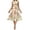 Beige, variant on Summer Dresses for Women Floral Print Mock Neck Smocked Sleeveless Flowy Midi Dresses High Waist A Line Casual Sundresses Green L
