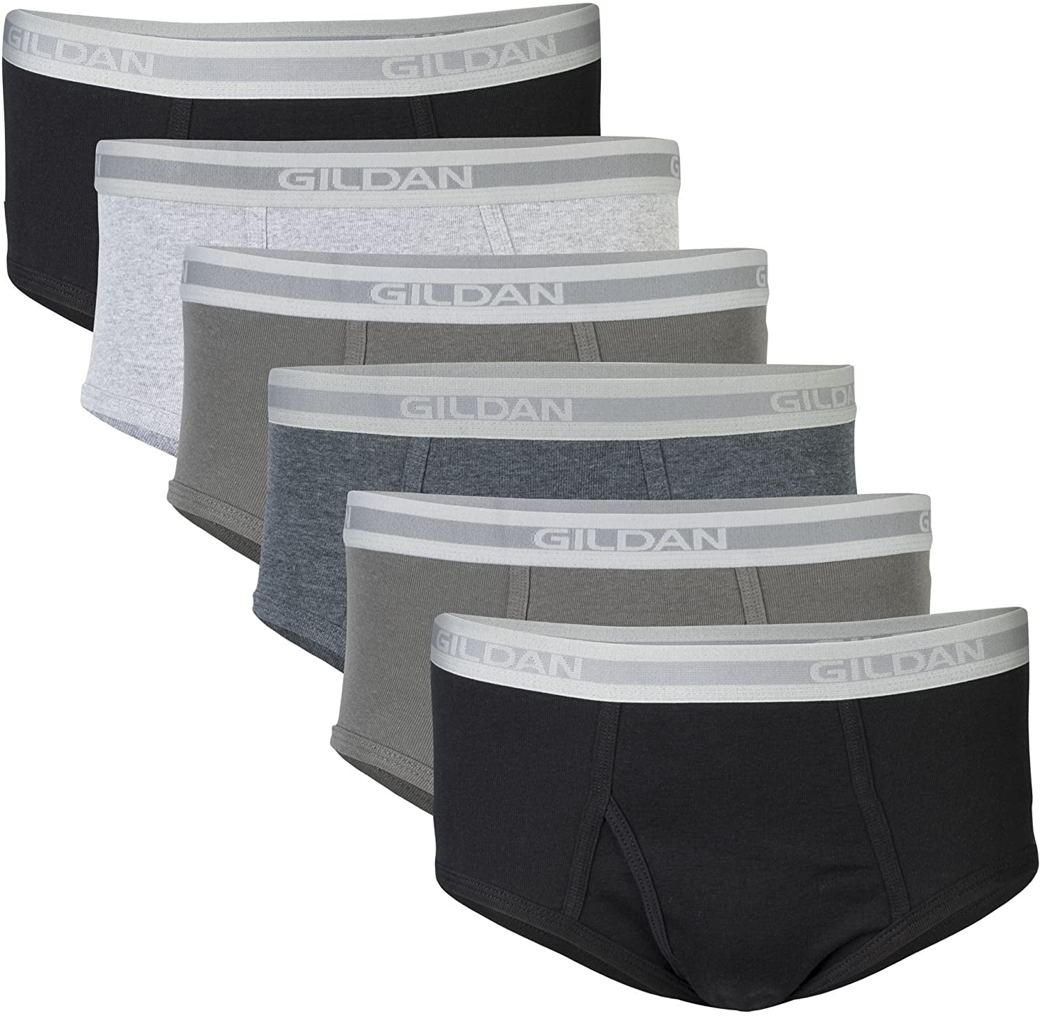 Gildan Men's Brief 6Pack Underwear, Grey/ Black, Small Walmart Canada