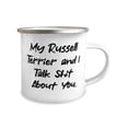 thumbnail image 2 of Beautiful Russell Terrier Dog 12oz Camper Mug, My Russell Terrier and I Talk, Present For Pet Lovers, Best Gifts From Friends, Coffee mug, Tea mug, Travel mug, Camping mug, Outdoors mug, Hiking mug, 2 of 2