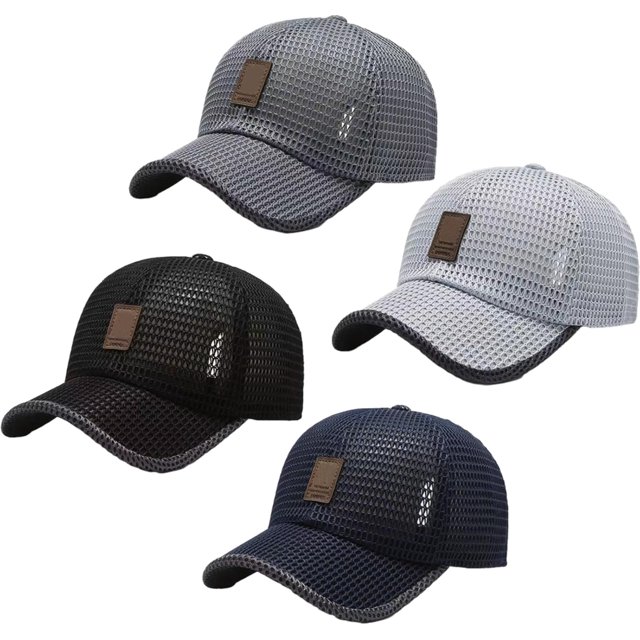 Optimumeny Gorra de béisbol informal de verano al aire libre, sombrero de malla transpirable, sombrero de camionero, gorra de béisbol