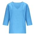 thumbnail image 6 of Breathable Everyday Tshirts Fitted Tops for Women Cotton Tee Shirts for Women Flowy Tops for Women Boho T Shirts for Women Womens Cotton Tshirts Linen T Shirts for Women Peasant Blouse, 6 of 7