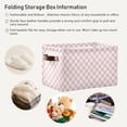 thumbnail image 5 of Foldable Storage Bins Pink Checkerboard Fabric Storage Baskets Collapsible Decorative Baskets Closet Organizer Bins with PU Handles for Shelves Home Closet Bedroom Living Room-1Pack Decor Gifts, 5 of 7