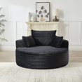 thumbnail image 3 of 55" L-Shaped Corduroy Couch, No Assembly Required, Black, 3 of 7
