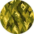 thumbnail image 1 of Ahgly Company Indoor Round Abstract Yellow Modern Area Rugs, 6' Round, 1 of 4