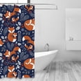 thumbnail image 2 of Shower Curtain, Vintage Blue Fox Family Waterproof Fabric Plastic Shower Curtain, Drying Fast Bathroom Curtain with 9 Buttonholes, Ruffle Shower Curtain 60x72in, 2 of 8