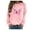 Pink, variant on Womens Clothes Fayshow0 V Neck Long Sleeve Lightweight T Shirts Breast Fashion Women'S Casual Long Sleeve Printed Ladies Short Sweatshirts Tops