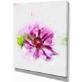 thumbnail image 2 of Purple Flower with Green Leaves - Floral Canvas Art Print, 2 of 3